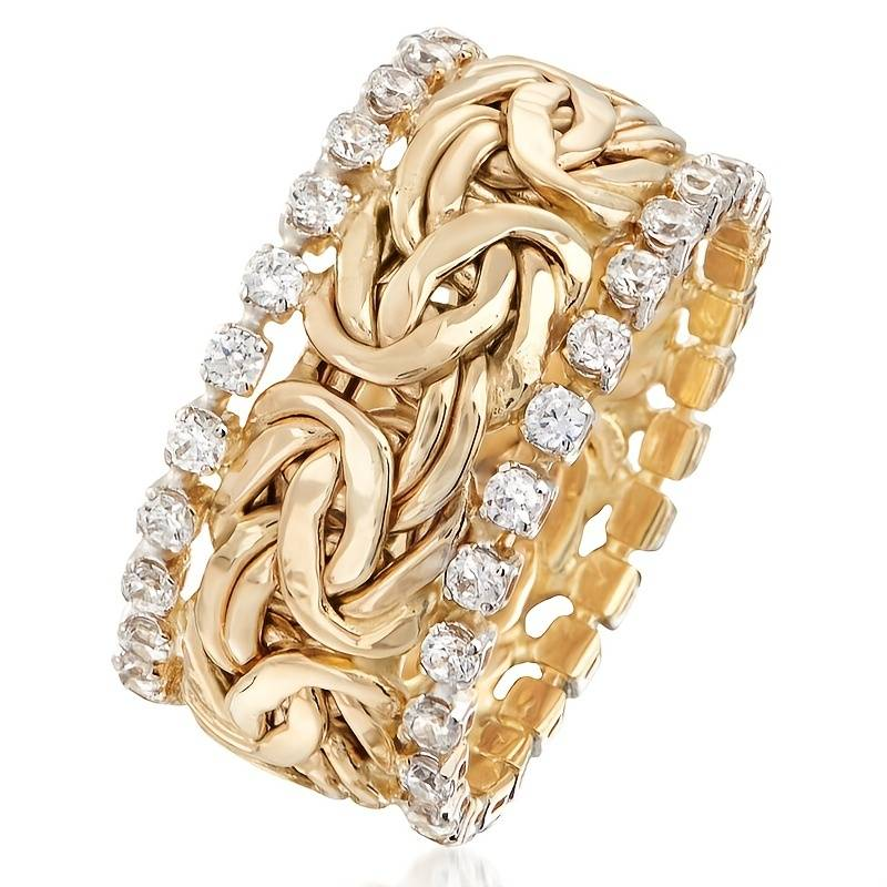 Elegant Zirconia Vintage Ring in Gold