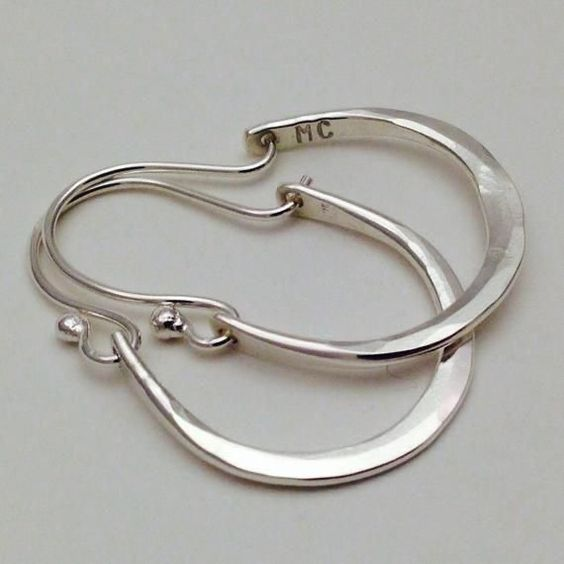 Delicate Vintage Hoop Earrings in Silver
