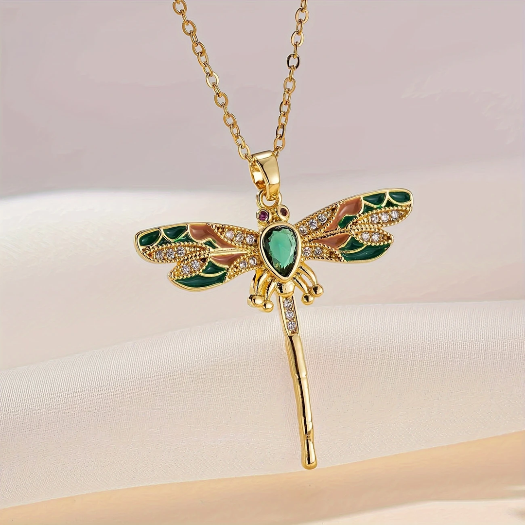 Classic Green Dragonfly Necklace