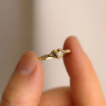 Load image into Gallery viewer, Heart Ring With Dainty Crystal Design in Gold

