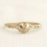 Load image into Gallery viewer, Heart Ring With Dainty Crystal Design in Gold
