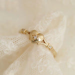 Load image into Gallery viewer, Heart Ring With Dainty Crystal Design in Gold
