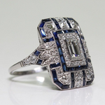 Load image into Gallery viewer, Classic Blue Vintage Ring in Silver
