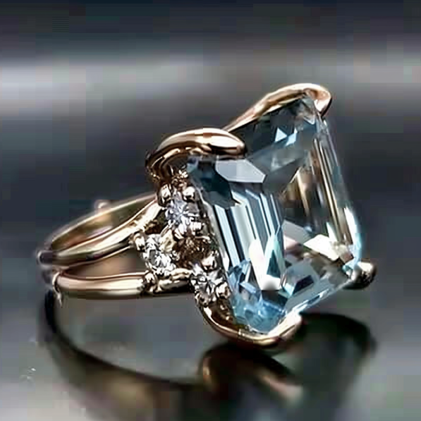 Dainty Blue Zirconia Vintage Ring