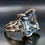 Load image into Gallery viewer, Dainty Blue Zirconia Vintage Ring
