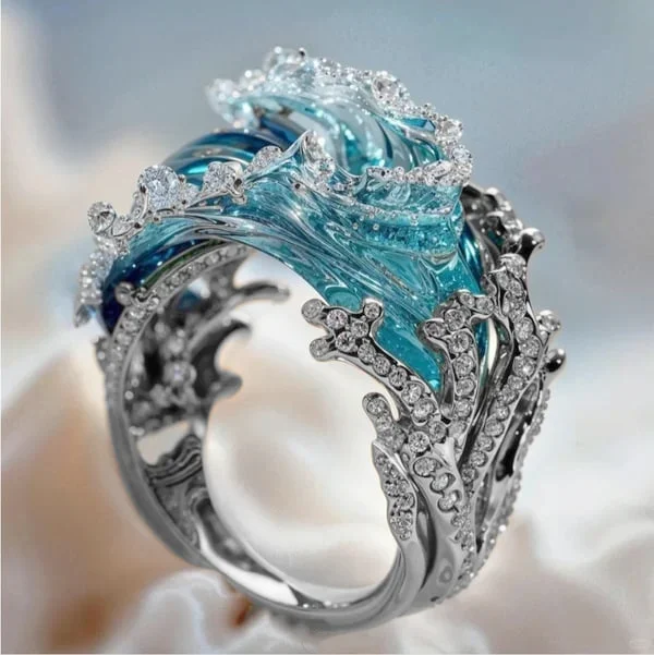Romantic Ocean Wave Ring