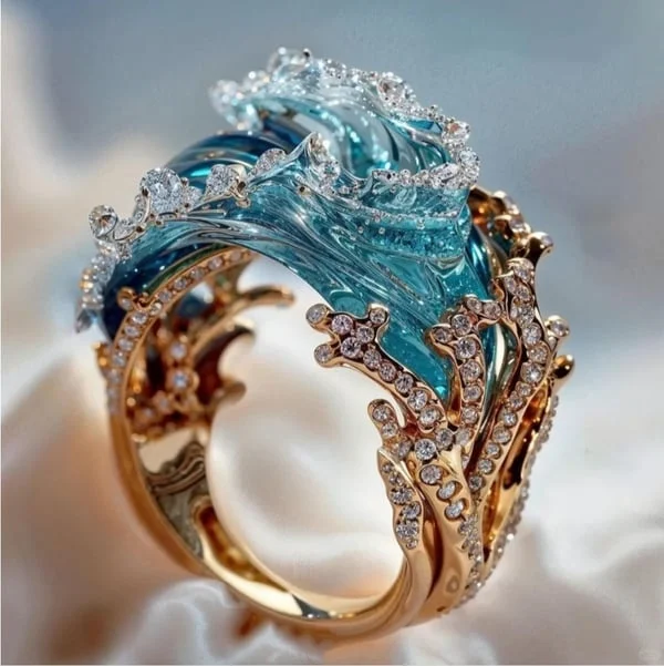 Romantic Ocean Wave Ring
