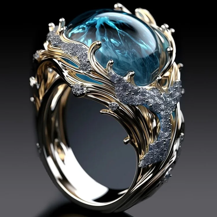 Sparkling Crystal Vintage Ring