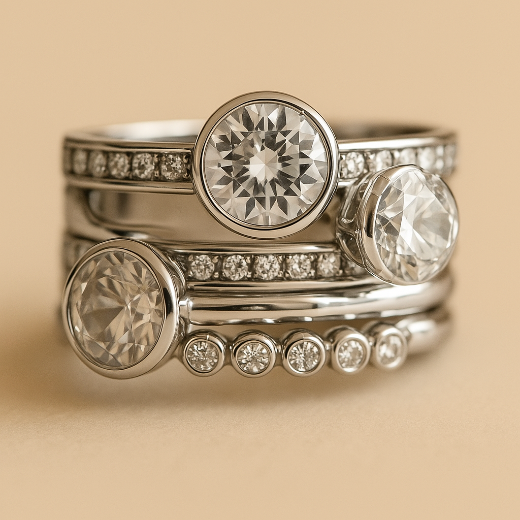 Classic Crystal Vintage Ring in Silver