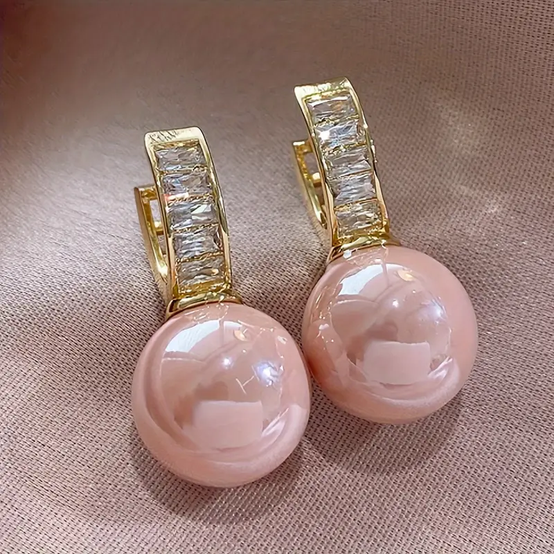 Bohemian Pink Zirconia Earrings in Gold