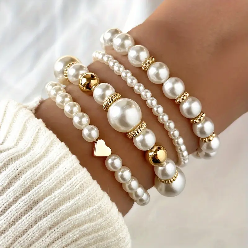 Dainty Pearl Charm Bracelet