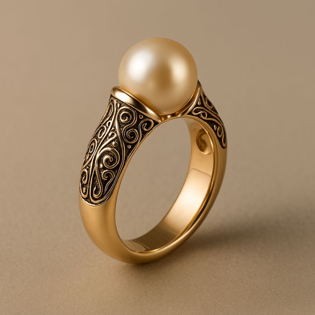Classic Pearl Vintage Ring in Gold