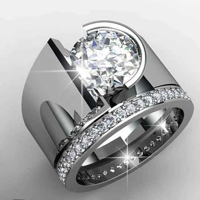 Dainty Zirconia Vintage Ring in Silver