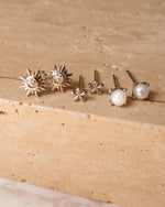 Load image into Gallery viewer, Silver Sterling Silver Mini Flower Stud Earrings
