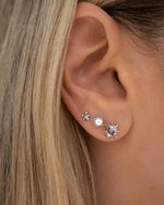 Load image into Gallery viewer, Silver Sterling Silver Mini Flower Stud Earrings
