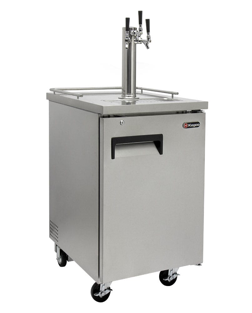 KEGCO KE KEGCO 24" Wide Home Brew All Stainless Steel Commercial Kegerator with Keg-HBK1XSK