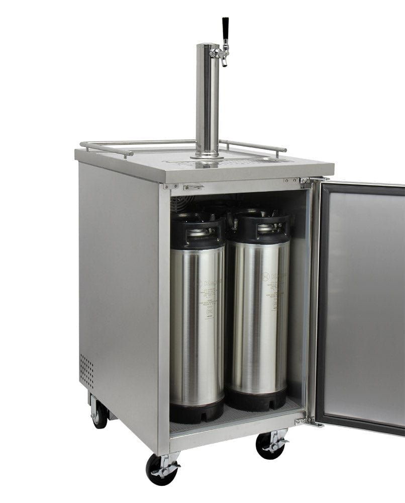 KEGCO KE KEGCO 24" Wide Home Brew All Stainless Steel Commercial Kegerator with Keg-HBK1XSK