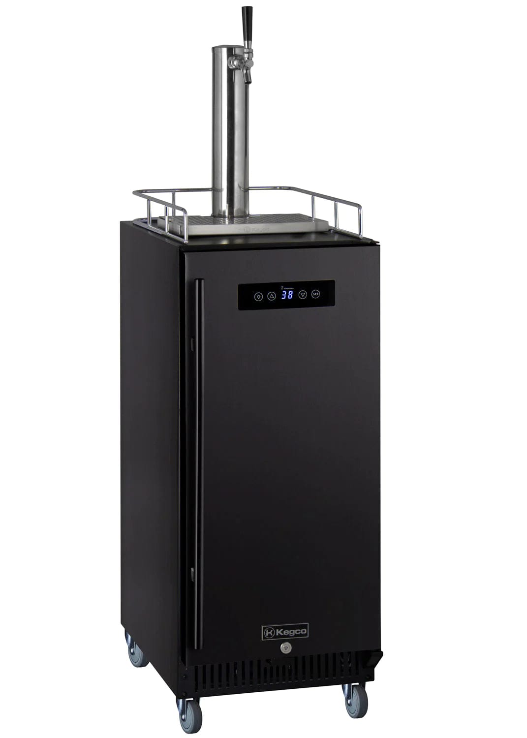 KEGCO Kegerator Black Door KEGCO 15 Wide Commercial Home Brew Kegerator