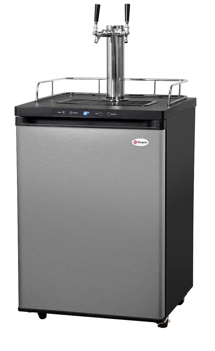 KEGCO Kegerator DUAL TAP KEGERATOR KEGCO Wide Kombucha Stainless Steel Digital Kegerator -KOM30S