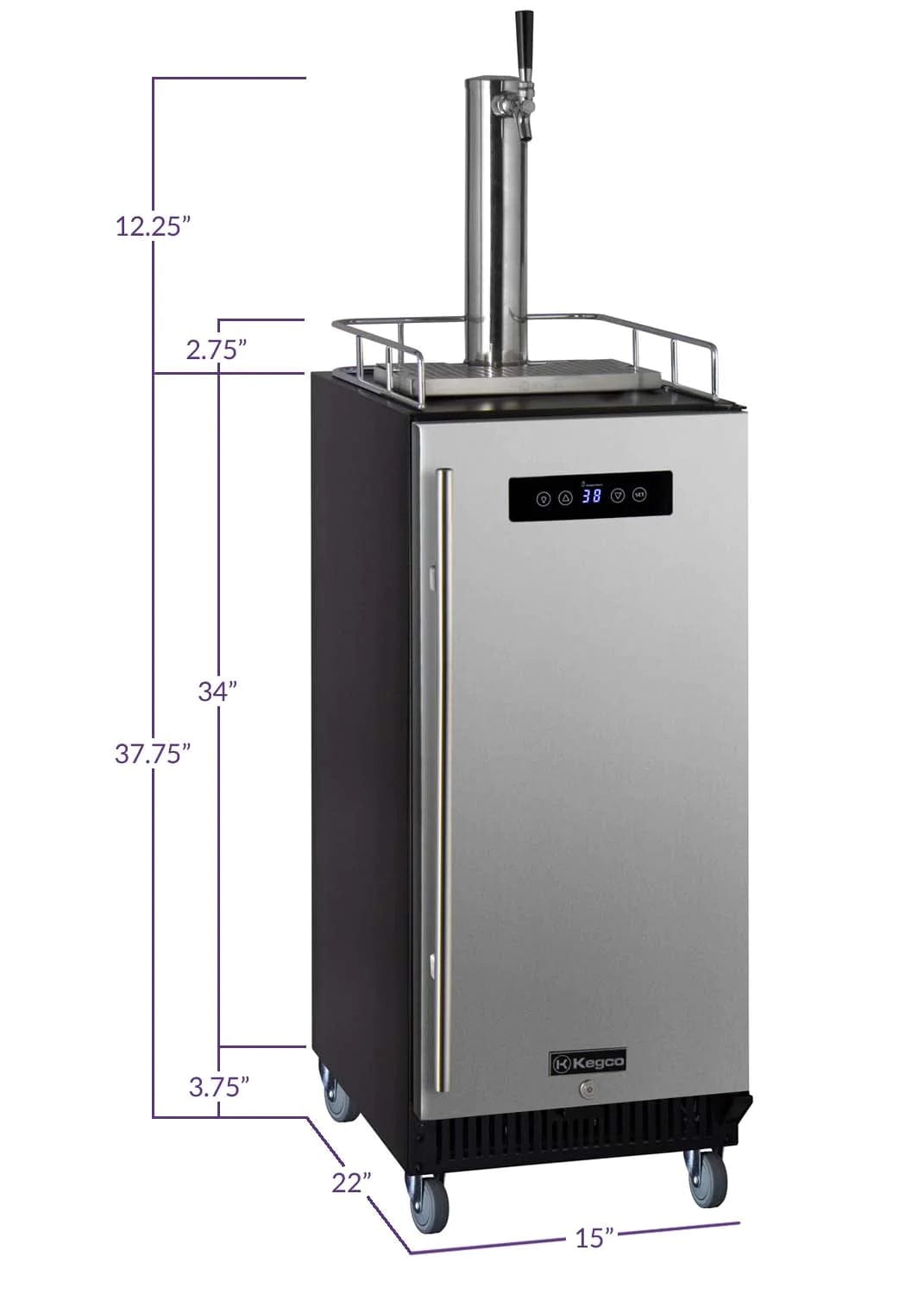 KEGCO Kegerator KEGCO 15 Wide Commercial Grade DIgital Kombucha Dispenser