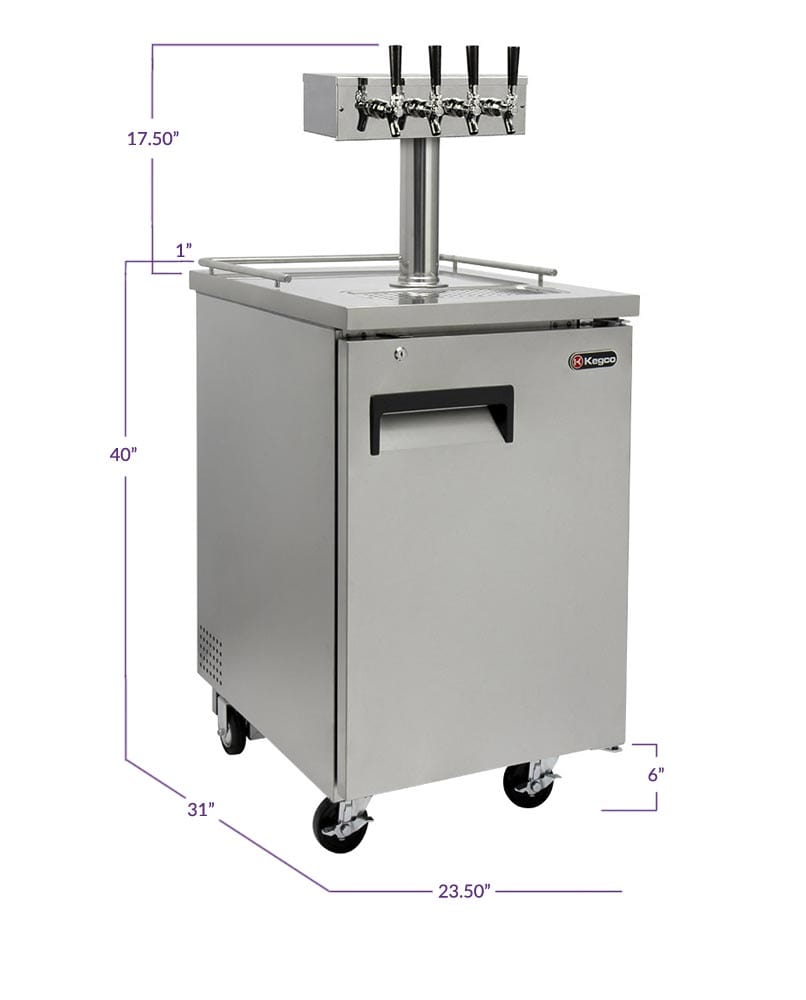 KEGCO Kegerator KEGCO 24" Wide Home Brew Stainless Steel Commercial Kegerator-HBK1XS