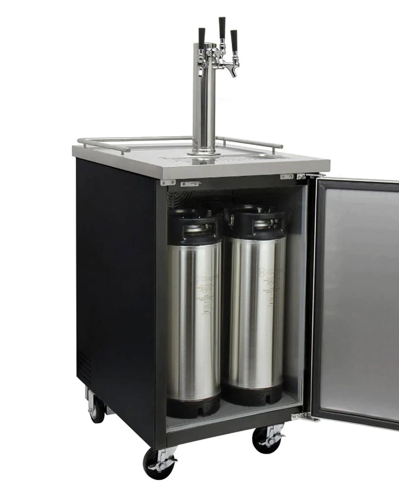 KEGCO Kegerator KEGCO 24"Wide Homebrew Black Commercial Kegerator With Kegs-HBK1XB