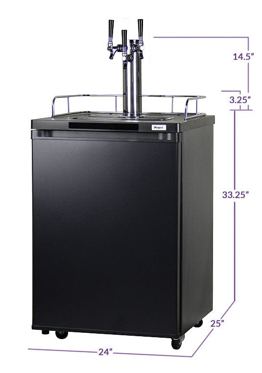 KEGCO Kegerator KEGCO 24" Wide Homebrew Black Kegerator-HBK209B