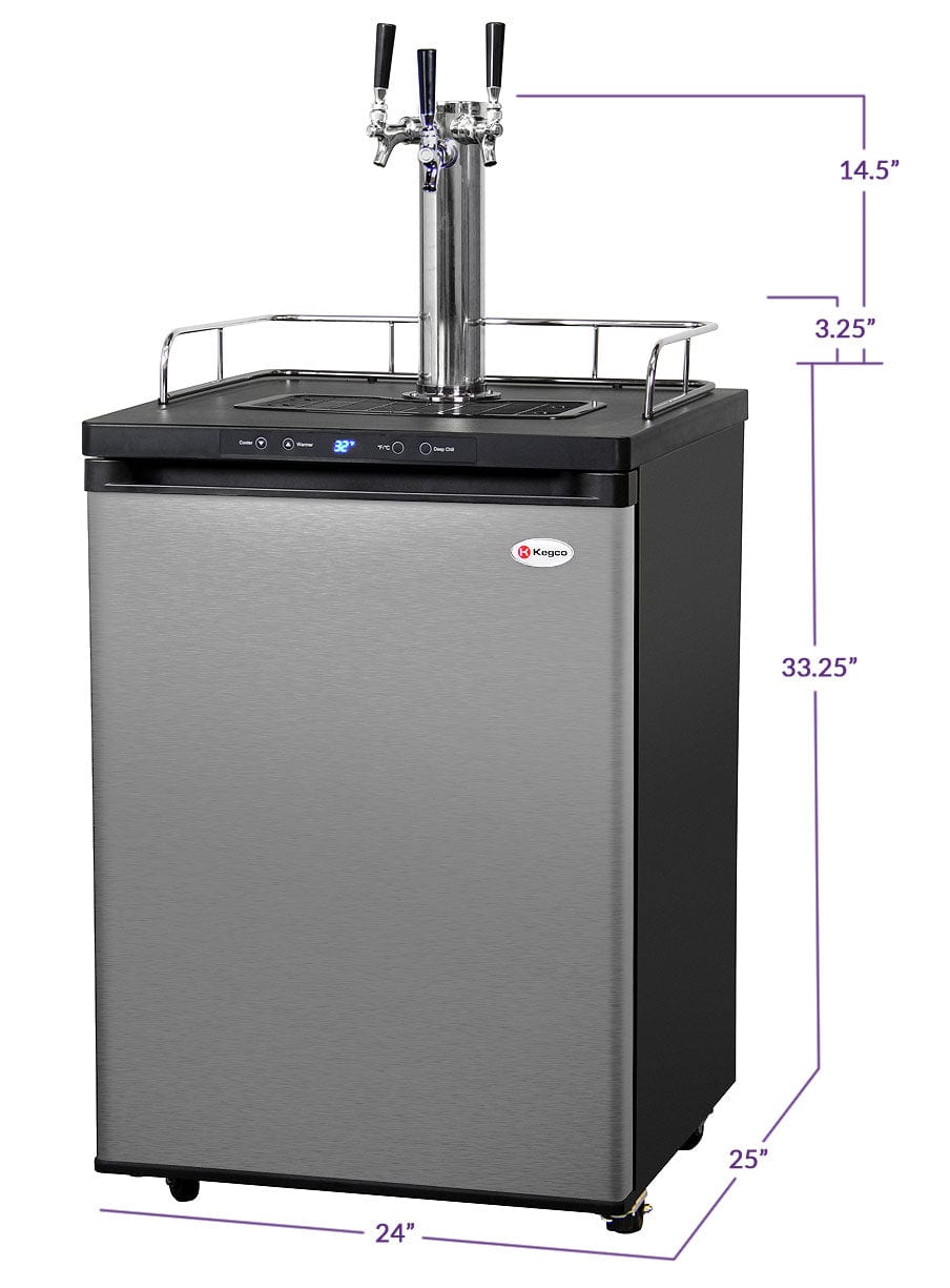 KEGCO Kegerator KEGCO 24" Wide Homebrew Single Tap Stainless Steel Digital Kegerator with Keg- HBK309S