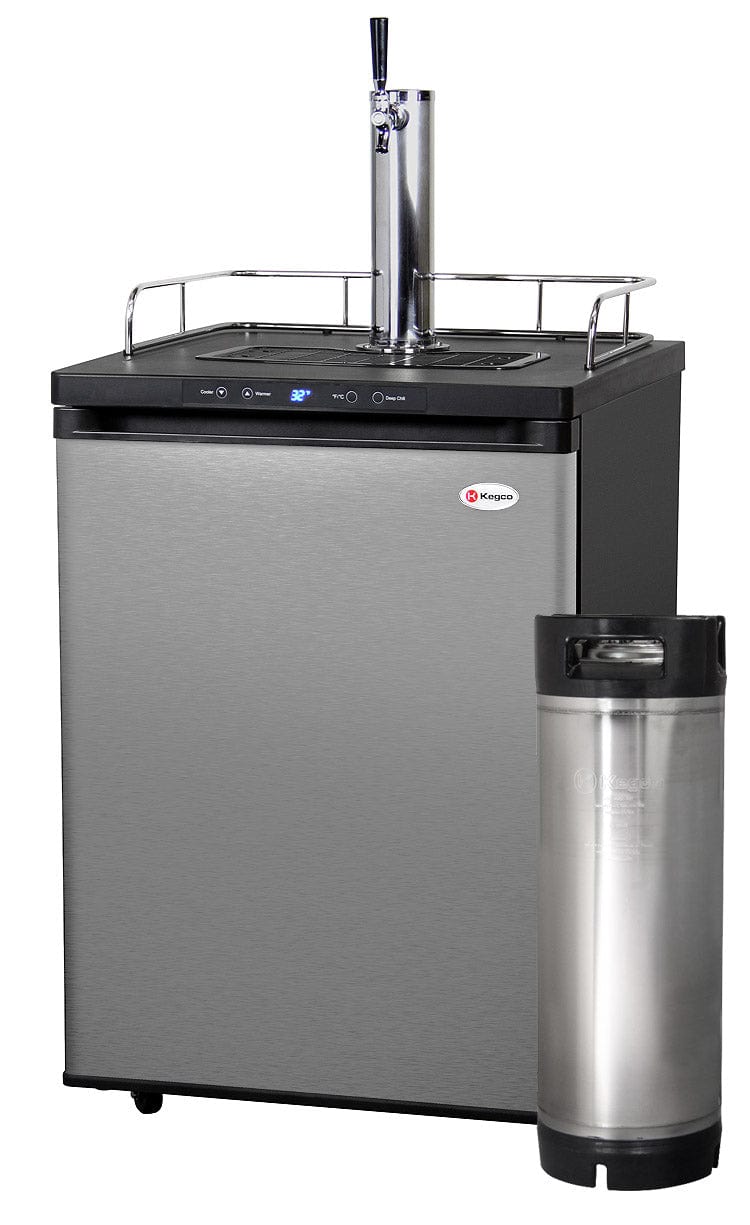 KEGCO Kegerator KEGCO 24&quot; Wide Homebrew Single Tap Stainless Steel Digital Kegerator with Keg- HBK309S