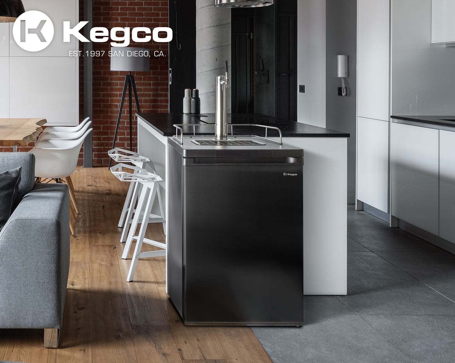 KEGCO Kegerator KEGCO Home-brew Kegerator Black/Black Matte Cabinet with Door-HBK309B