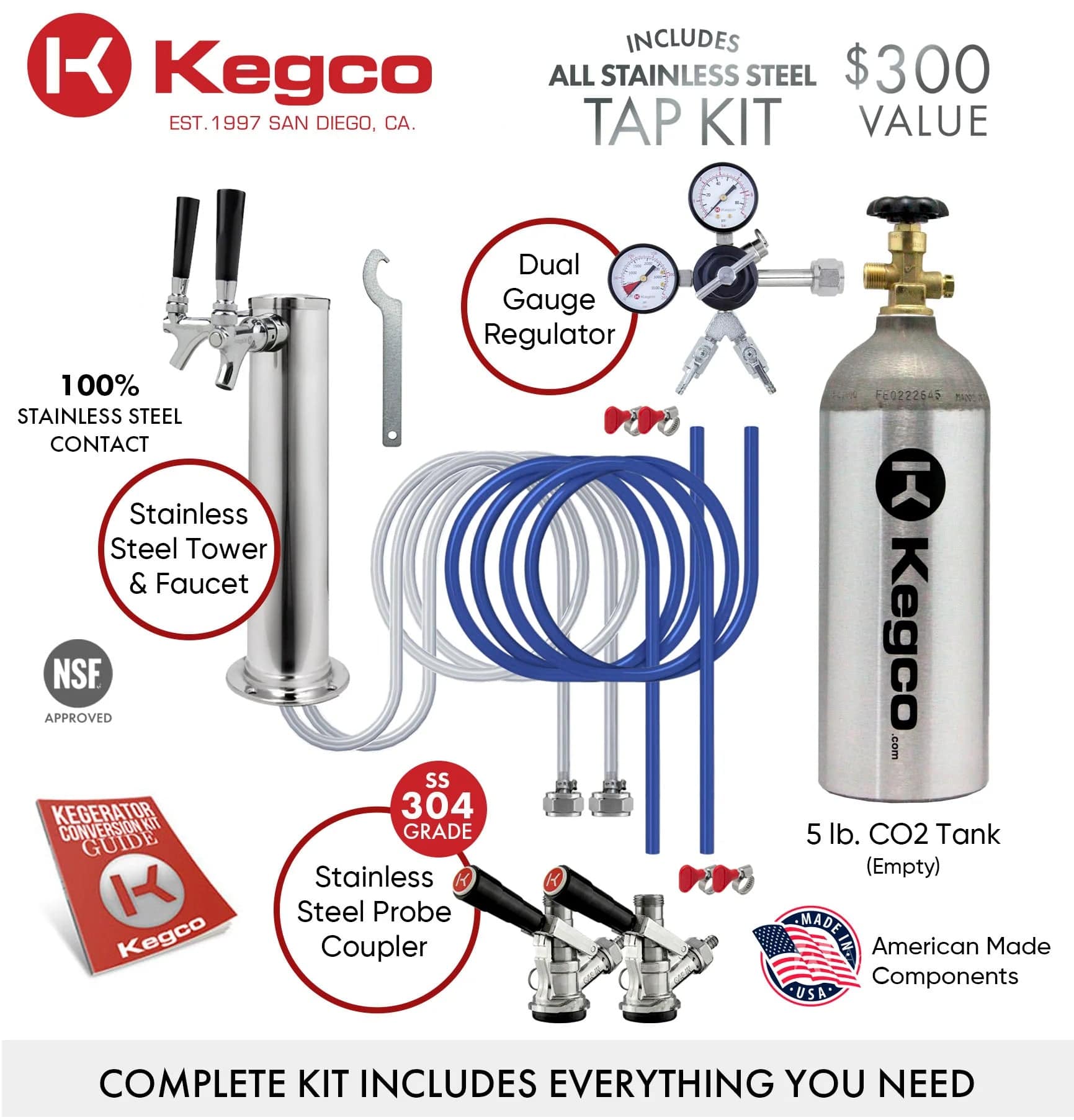 KEGCO Kegerator KEGCO Wide Stainless Steel Kegerator-K209S