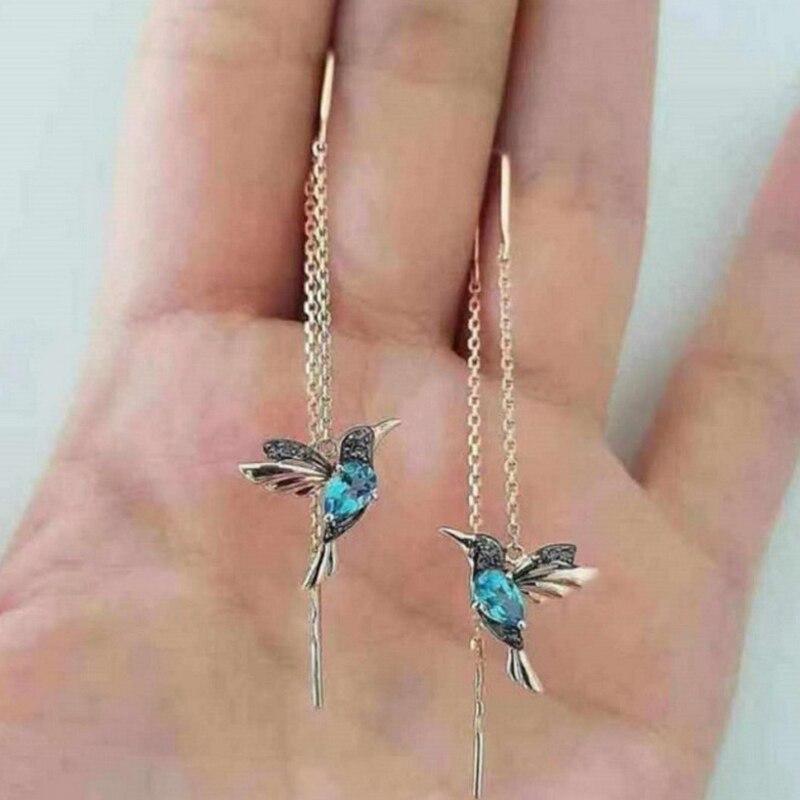 Elegant Zirconia Hummingbird Earrings