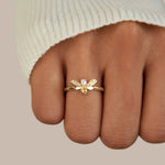 Load image into Gallery viewer, Laila Crystal and Gold Bee Ring
