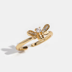 Load image into Gallery viewer, Laila Crystal and Gold Bee Ring
