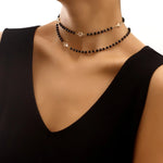 Load image into Gallery viewer, Layered Black Crystal Necklace
