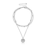 Load image into Gallery viewer, Layered Floral Pendant Herringbone &amp; Dainty Necklaces Stack
