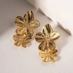 Load image into Gallery viewer, Layered Hibiscus Flower Floral Earrings
