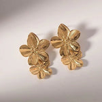 Load image into Gallery viewer, Layered Hibiscus Flower Floral Earrings
