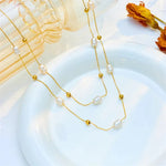 Load image into Gallery viewer, Layered Pearl Gold Beaded Necklace
