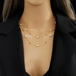 Load image into Gallery viewer, Layered Pearl Gold Beaded Necklace
