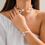 Load image into Gallery viewer, Layered Strung Pearls Bracelet and Necklace
