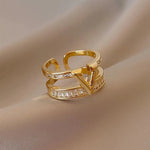 Load image into Gallery viewer, Layered "V" Diamond Ring
