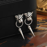Load image into Gallery viewer, Leopard Circle Dangle Earrings
