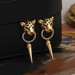 Load image into Gallery viewer, Leopard Circle Dangle Earrings

