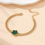 Load image into Gallery viewer, Lucky Clover Cuban Chain Necklace and Bracelet Set
