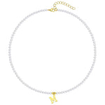 Load image into Gallery viewer, Elegant Gold Accented Pearl Letter Initial Necklace
