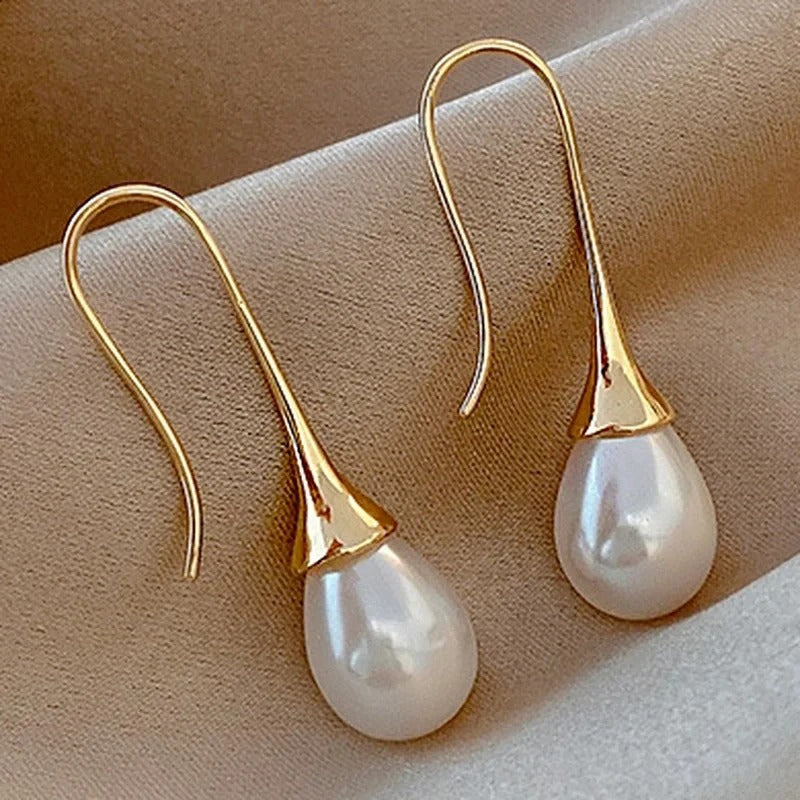 Delicate Pearl Drop Earrings