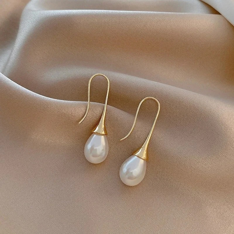 Delicate pearl drop earrings