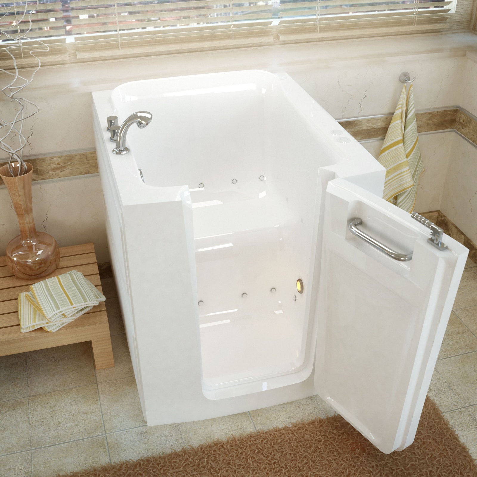 MEDITUB Outward Swinging Tub Left / Air MediTub 32 x 38 Walk-In Bathtub - 3238