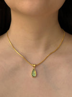 Load image into Gallery viewer, Mermaid Green Teardrop Gold Necklace
